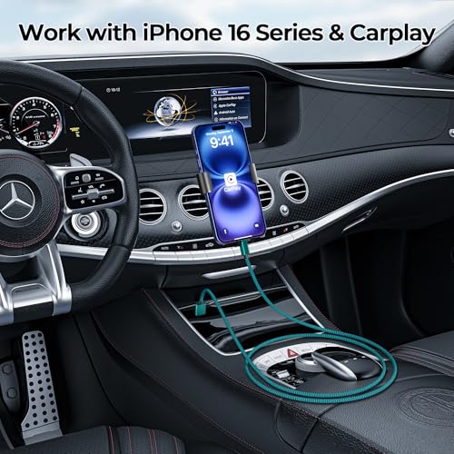 Basesailor for iPhone 17 16 Pro Max Car Carplay Cable 3Pack 3.3/6.6/10FT,USB A to USB C Car Charger Cord for iPad 10 Air 4 5,Mini 6 7,Apple 15 Plus,Samsung Galaxy S24 S25,Z Flip Fold,A54 A53 A52 A51 - Image 4