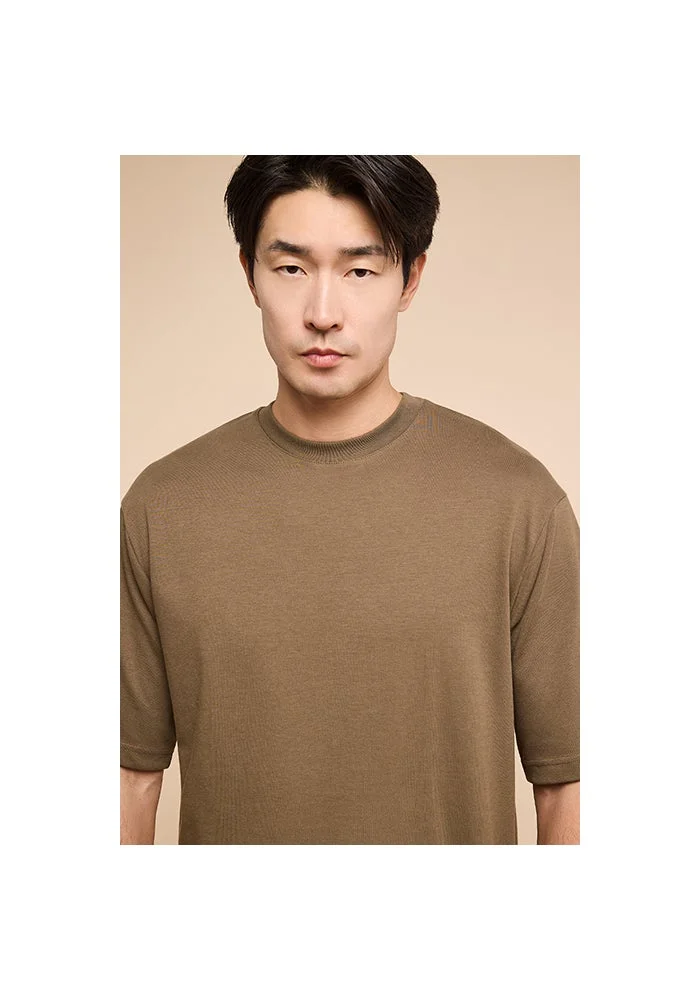 R&b Solid T-Shirt with Crew Neck and Short Sleeves