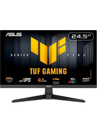 شاشة الألعاب ASUS TUF VG259Q5A: 24.5 بوصة، دقة Full HD (1920x1080)، 200 هرتز، IPS سريع، ELMB، 0.3 مللي ثانية GTG (أدنى)، مكبر صوت ستيريو، مركز DisplayWidget - أسود