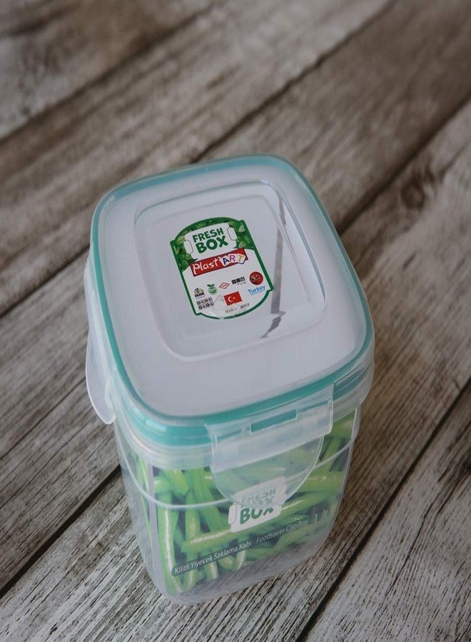 بلاستارت مجموعة علب تخزين الطعام PlastArt 105 Fresh Box المربعة، مجموعة متعددة القطع، سعة 4 أكواب، عبوة من 4 قطع، شفافة - Image 3