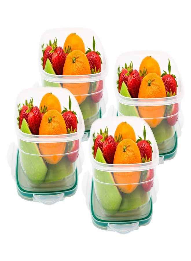 بلاستارت مجموعة علب تخزين الطعام PlastArt 105 Fresh Box المربعة، مجموعة متعددة القطع، سعة 4 أكواب، عبوة من 4 قطع، شفافة - Image 2