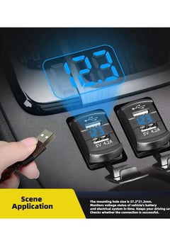 SYOSI Car Charger 4.2A Dual USB Port Socket Rocker Style Adapter Socket and Waterproof  Fast Charge Mount with Blue Led Digital Voltmeter for Rocker Marine Switch Panel on Boat RV Vehicle ect  - Image 5