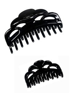 Black Hair Clips for Women Large and Medium Size Butterfly Hair Claw Clips NonSlip Hair Styling Accessories 2pcs in SetArcBlack