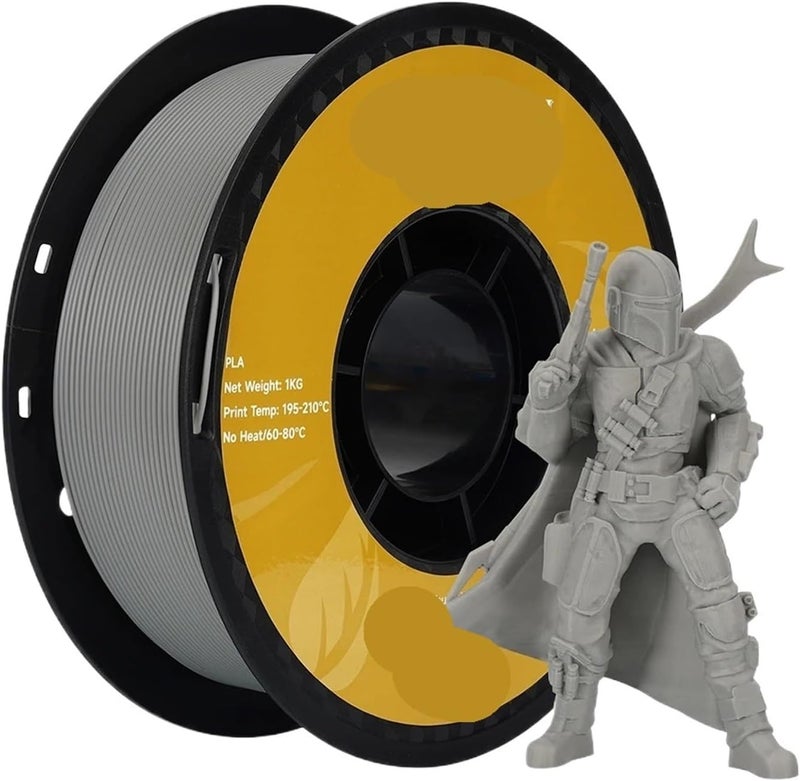 Filament 1kg 1.75mm ±0.03mm for 3D Printer,Compatible for PLA TPU 2.2LBS Printing Plastic Material(PLA Gray) - Image 1