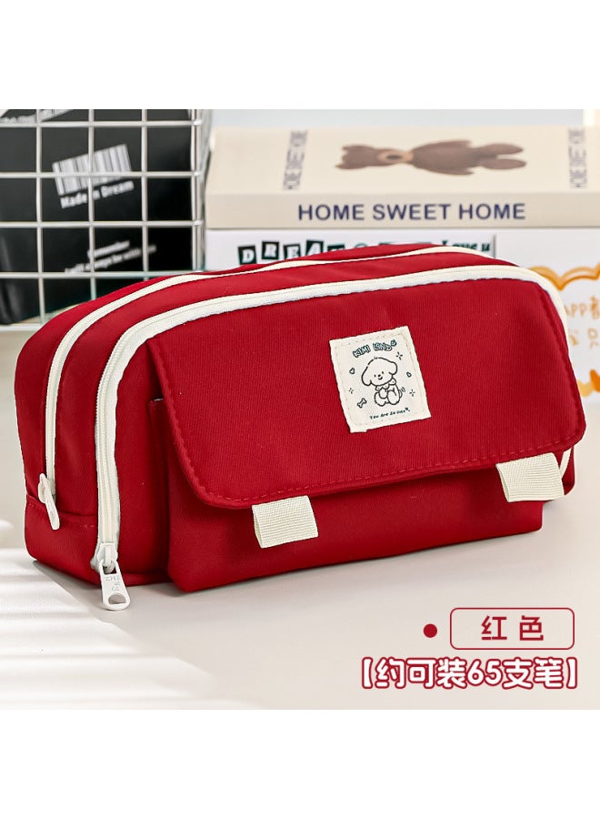 Large-capacity Pencil Case For Girls, Primary School Students, Customized Logo, Junior High School Student Girl Version Pencil Case, High-looking Stationery Box