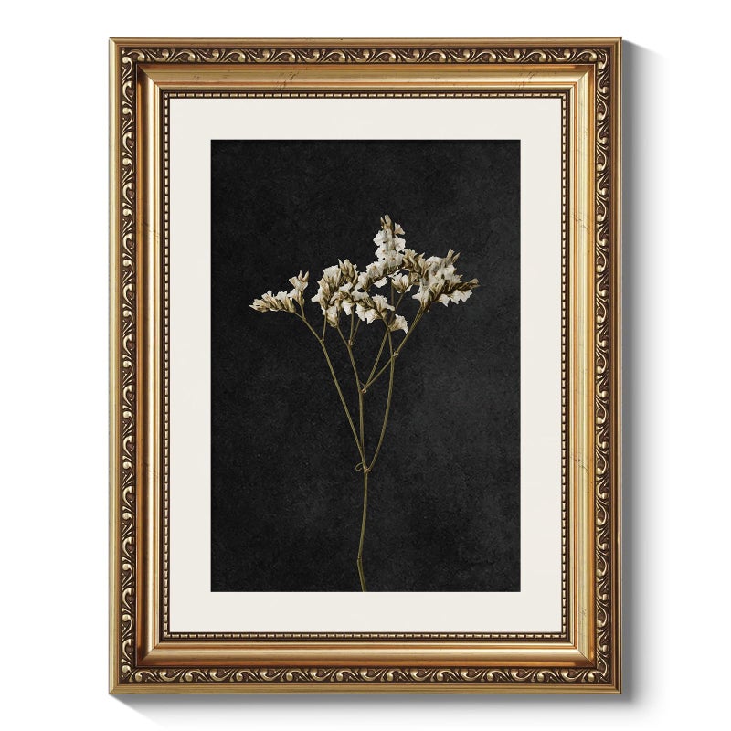 ARPEOTCY Vintage Gold Framed Wall Art Bathroom Bontanical Picture Decor Aesthetic Retro Dark Dried Wildflower Paintings Canvas Prints Classical Victorian Decor for Living Room Bedroom 11x14 inch - Image 2