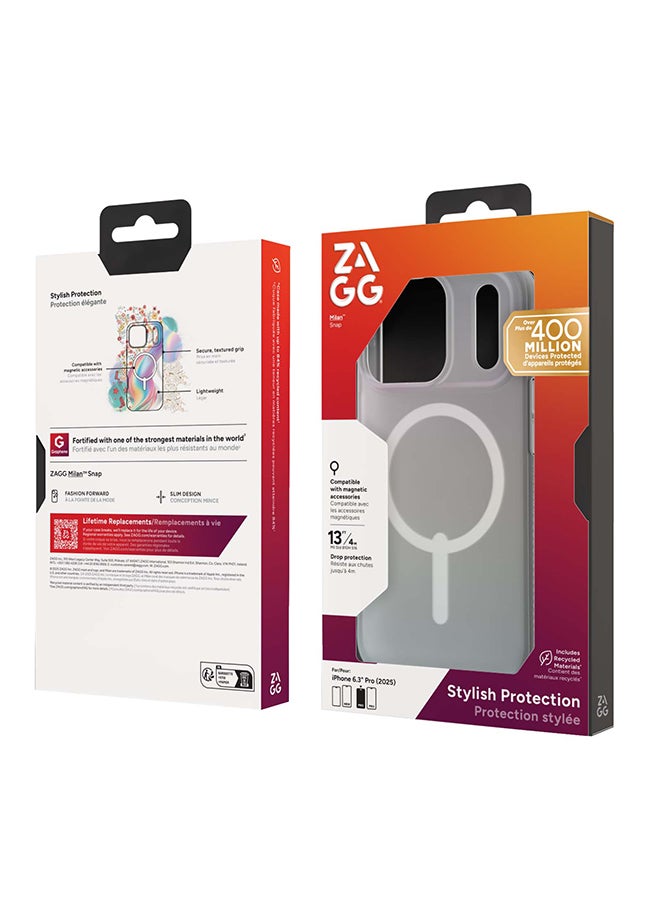 ZAGG iPhone 17 Pro Max Case – Milan Snap MagSafe Compatible Cover with Graphene Strength, 13 ft Drop Protection & Anti-Yellowing – Iridescent - Image 2