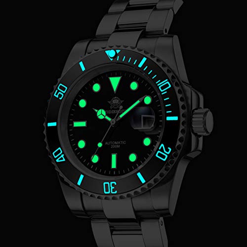 ADDIESDIVE Automatic Diver Watches for Men Steel Band Waterproof 200 M Black Dial Dive Watch - Image 2