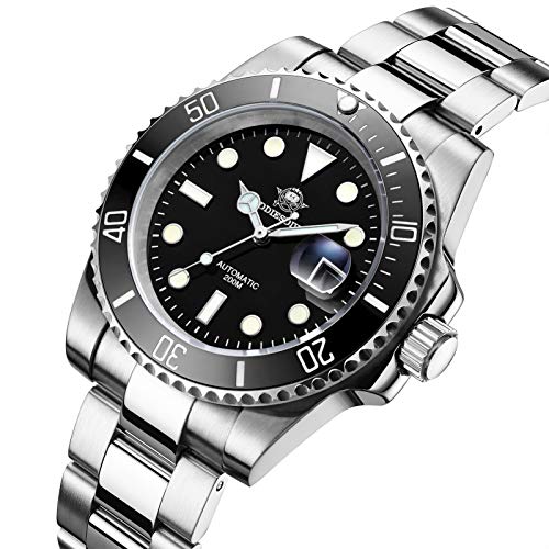ADDIESDIVE Automatic Diver Watches for Men Steel Band Waterproof 200 M Black Dial Dive Watch - Image 4