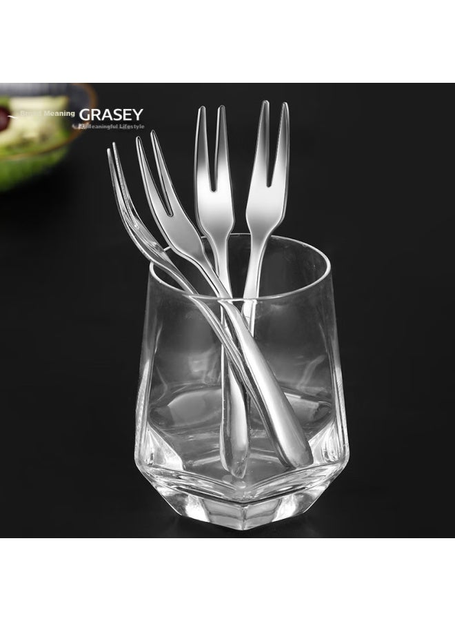 GRASEY Guangyi 304 Stainless Steel Fruit Forks, 5-piece Set, Cake Forks, Dessert Forks, Mooncake Forks, Snack Forks, Household Mooncake Forks, Gy7939 - Image 4
