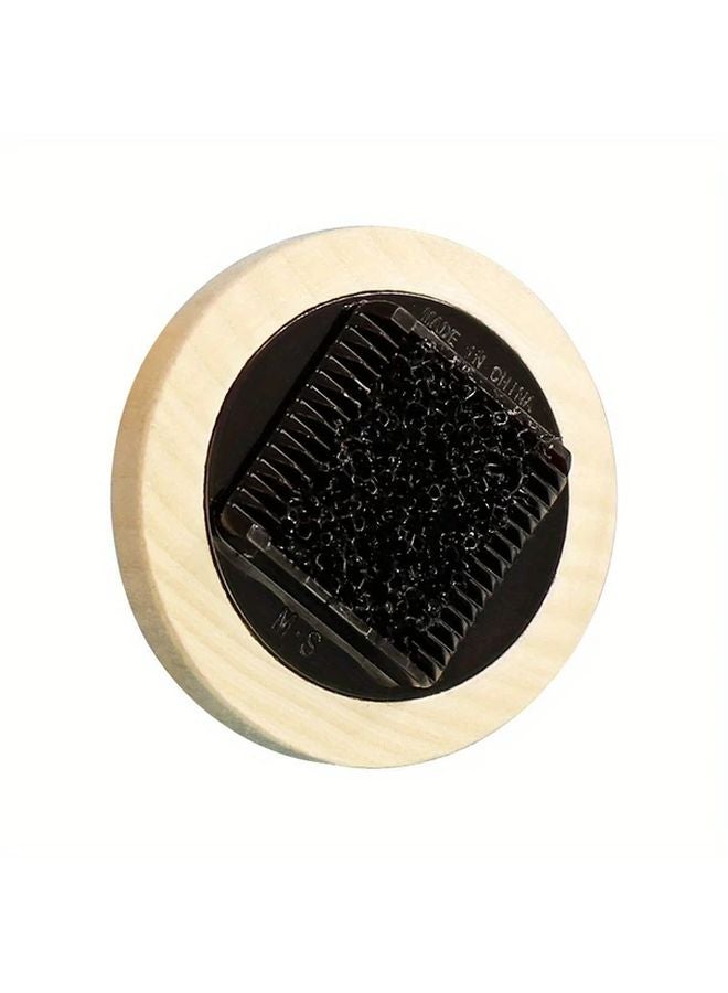 Black Portable Violin Bow Cleaner Rosin Spreader Natural Wooden Base Compact - Image 1