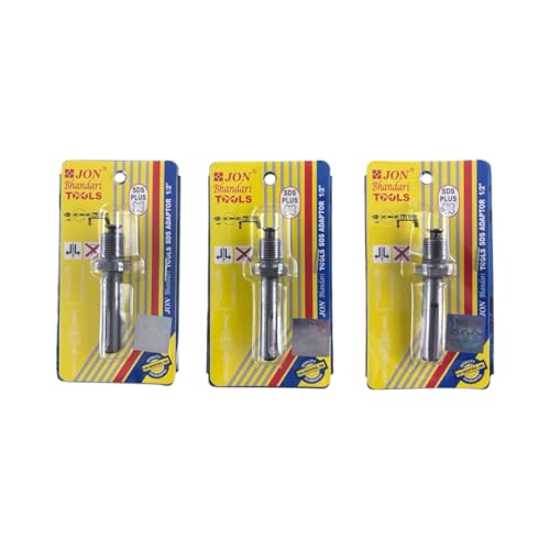 Jon Bhandari Tools 3pc SDS Plus Adapter 1/2” x 20UNF (12.5mm) | SDS+ Drill Chuck Converter for Rotary Hammer Drill | Heavy Duty SDS Plus to Threaded Adapter | Impact Drill Bit Converter Tool - Image 3