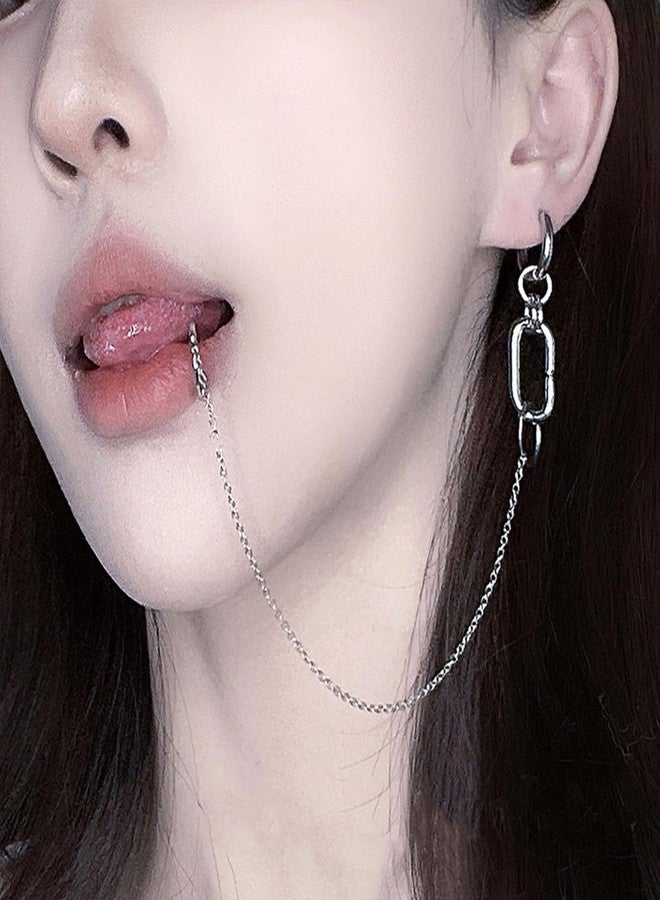xinxingin Lip Ring Chain To Ear Hoop Nose Ring, Fake Lip Ring, Lip Cuff for Women,Fake Body Jewelry for Women, Party, Wedding, Festival Accessories - Image 4