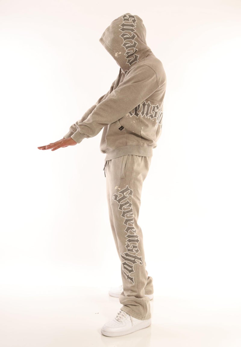 SCREENSHOT-H11511 Mens Urban Hip Hop Premium Streetwear Oversize Fit Fleece Hoodie - Vintage Washing Embroidery Patch Twill Applique Pullover Sweatshirt-Washed/Tan-Medium - Image 4