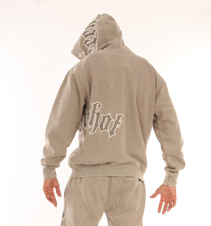 SCREENSHOT-H11511 Mens Urban Hip Hop Premium Streetwear Oversize Fit Fleece Hoodie - Vintage Washing Embroidery Patch Twill Applique Pullover Sweatshirt-Washed/Tan-Medium - Image 5