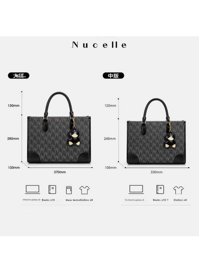 Nucelle Women's Handbag, New Style Duck-style Briefcase Tote Bag, Shoulder Crossbody Bag, Vintage Floral Pattern, High-end Feel, Handheld Women's Purse - Image 3