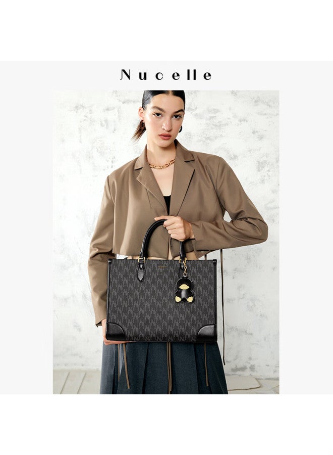 Nucelle Women's Handbag, New Style Duck-style Briefcase Tote Bag, Shoulder Crossbody Bag, Vintage Floral Pattern, High-end Feel, Handheld Women's Purse - Image 1