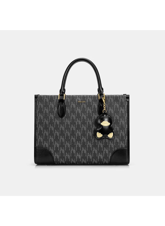 Nucelle Women's Handbag, New Style Duck-style Briefcase Tote Bag, Shoulder Crossbody Bag, Vintage Floral Pattern, High-end Feel, Handheld Women's Purse - Image 4