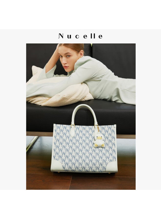 Nucelle Women's Handbag, New Style Duck-style Briefcase Tote Bag, Shoulder Crossbody Bag, Vintage Floral Pattern, High-end Feel, Handheld Women's Purse - Image 2