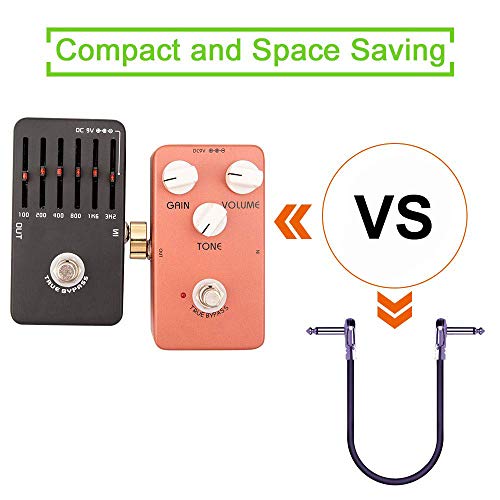 OTraki Z Type Guitar Pedal Connector 4 Pack TS Copper Male Connector Pedal to Pedal Guitar Pedal Coupler, 6.3mm 1/4 Inch Flat Patch for Effect Pedalboard Space Saving, Gold - Image 2