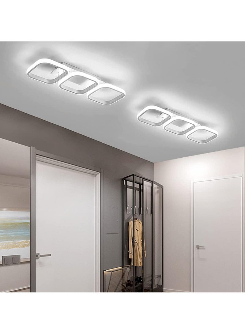 XiuWoo Minimalist Metal Ceiling Lamp LED Dimmable Ceiling Light Fixture Nordic Entryway Flush Mount Ceiling Light for Living Room Bedroom Dining Room Kitchen Hallway Entry Foyer Pendant Lamp White - Image 4