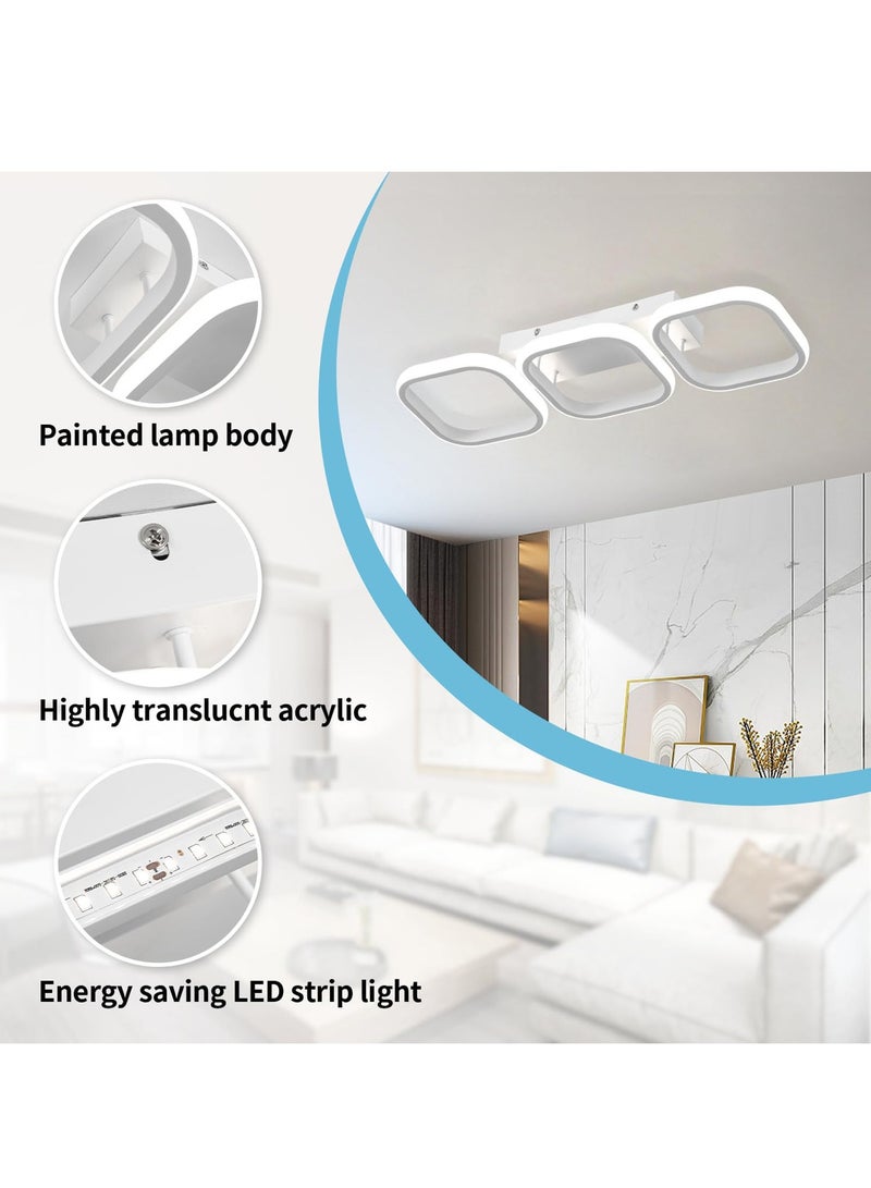 XiuWoo Minimalist Metal Ceiling Lamp LED Dimmable Ceiling Light Fixture Nordic Entryway Flush Mount Ceiling Light for Living Room Bedroom Dining Room Kitchen Hallway Entry Foyer Pendant Lamp White - Image 5