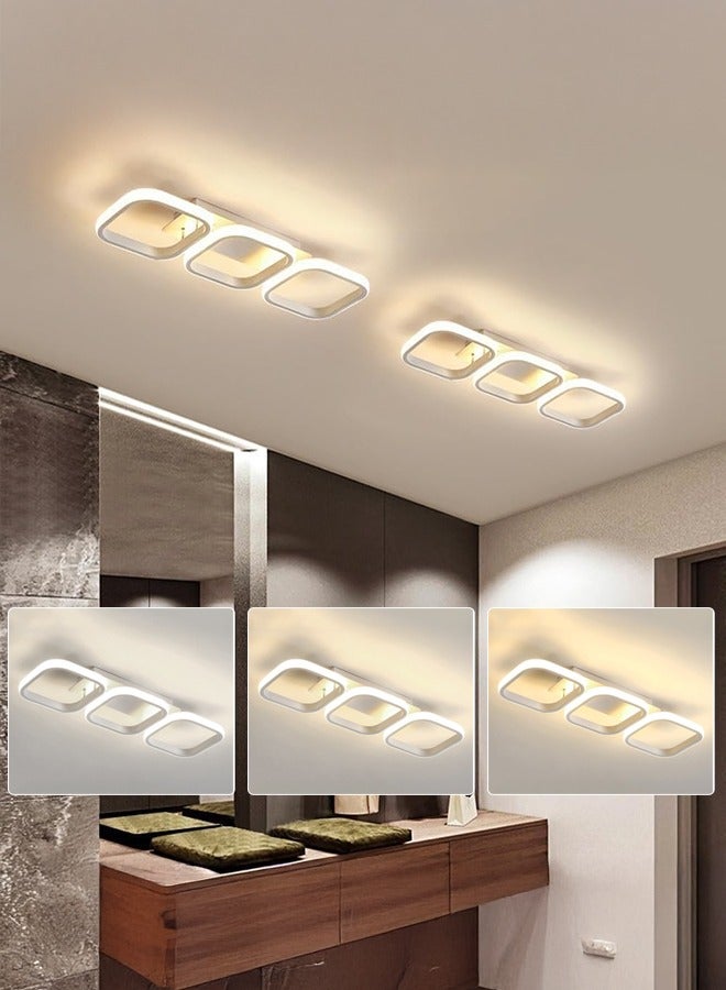 XiuWoo Minimalist Metal Ceiling Lamp LED Dimmable Ceiling Light Fixture Nordic Entryway Flush Mount Ceiling Light for Living Room Bedroom Dining Room Kitchen Hallway Entry Foyer Pendant Lamp White - Image 1