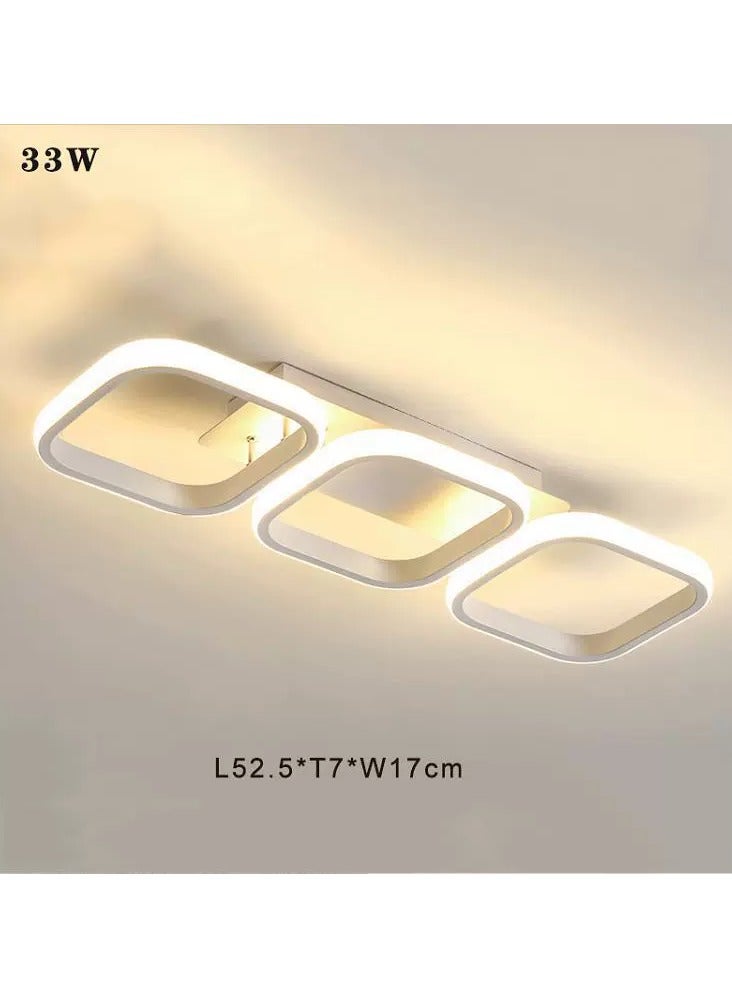 XiuWoo Minimalist Metal Ceiling Lamp LED Dimmable Ceiling Light Fixture Nordic Entryway Flush Mount Ceiling Light for Living Room Bedroom Dining Room Kitchen Hallway Entry Foyer Pendant Lamp White - Image 2