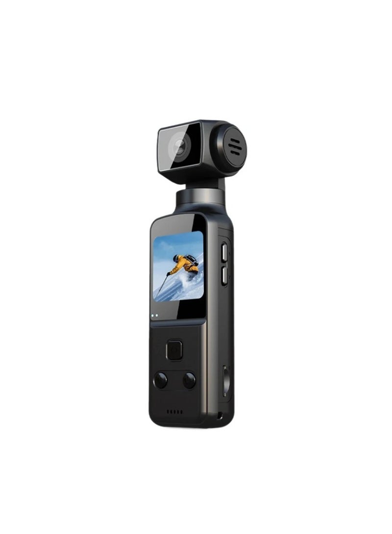 4K HD Handheld Action Camera, 270° Rotatable Pocket Camcorder with WiFi and 1.3in LCD Screen, Black - Image 4