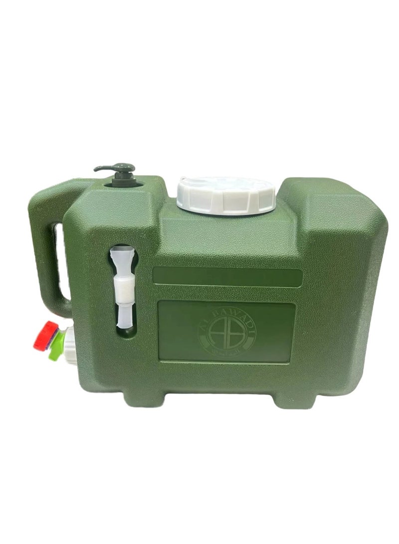 البوادي خزان مياه للتخييم، دلو تخزين سعة 24 لتر مع صنبور موزع الصابون، مادة صديقة للبيئة - Image 1