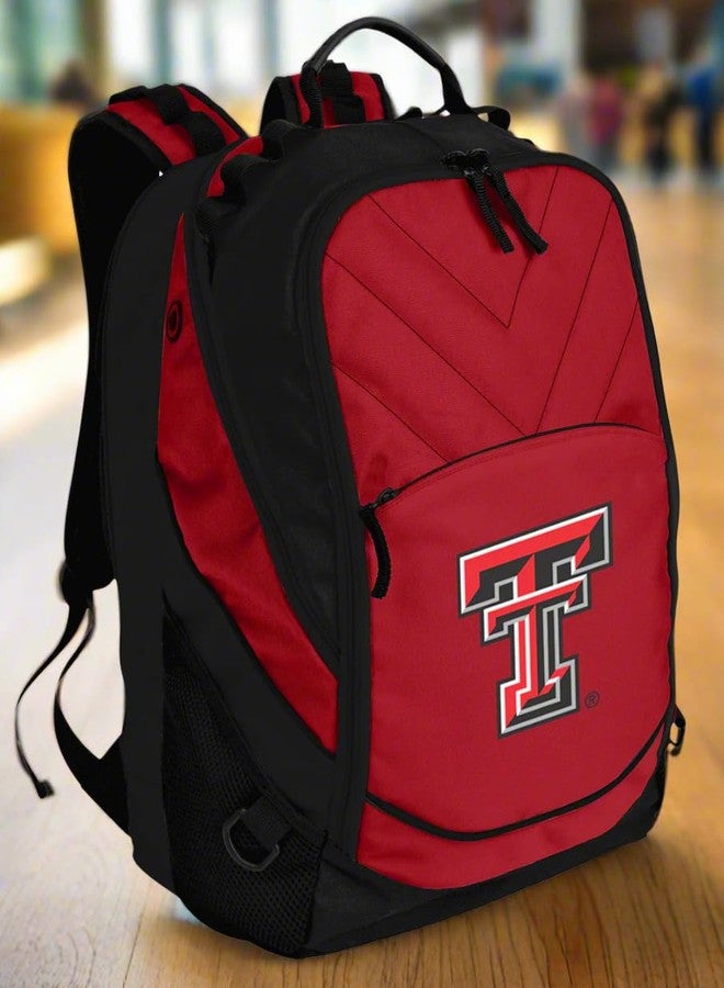 Broad Bay Texas Tech Backpack Official TTU Laptop Computer Bag (RED) - Image 2