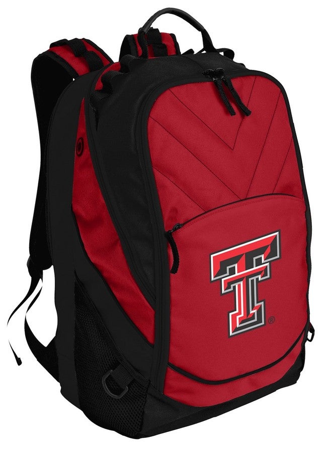 Broad Bay Texas Tech Backpack Official TTU Laptop Computer Bag (RED) - Image 1
