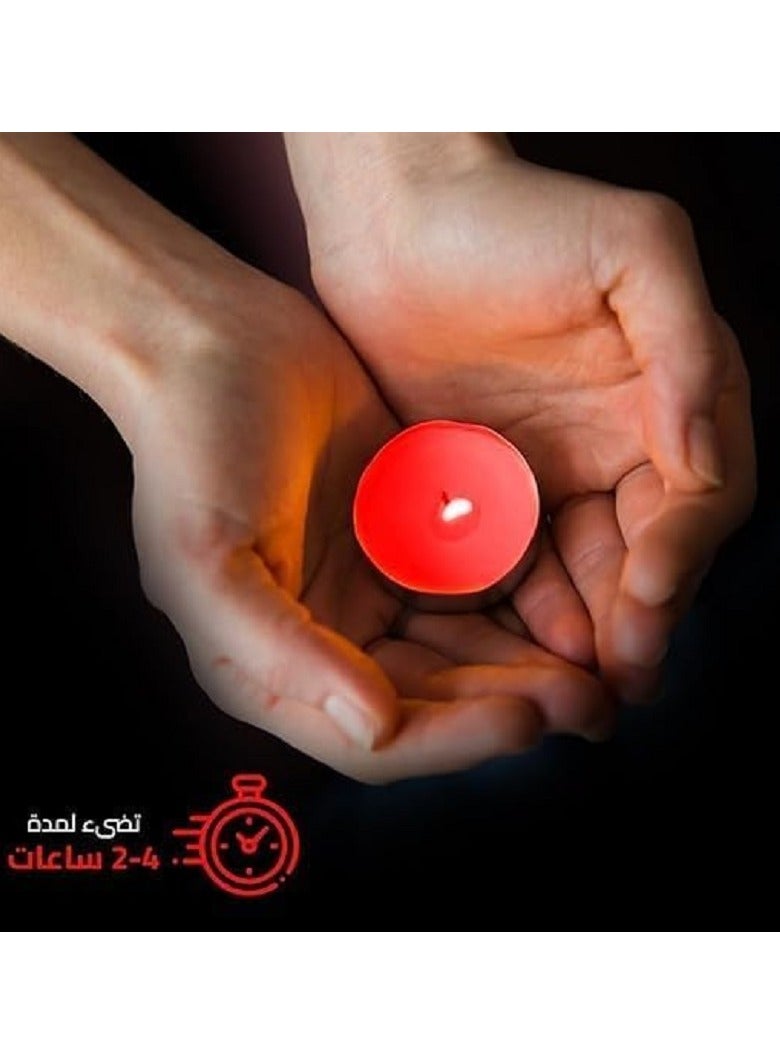(مجموعة من 10 قطعة) شموع مضيئة - شمعة شمعية - شموع لتزيين المنزل (احمر)  - Image 3