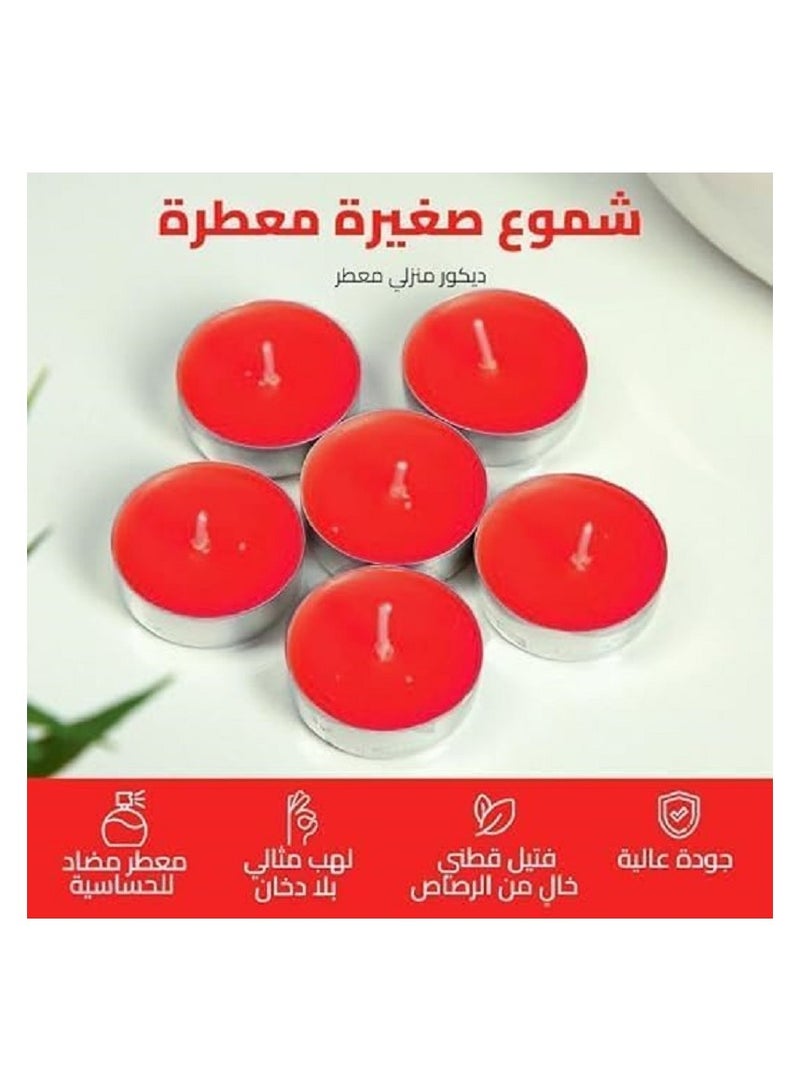 (مجموعة من 10 قطعة) شموع مضيئة - شمعة شمعية - شموع لتزيين المنزل (احمر)  - Image 5