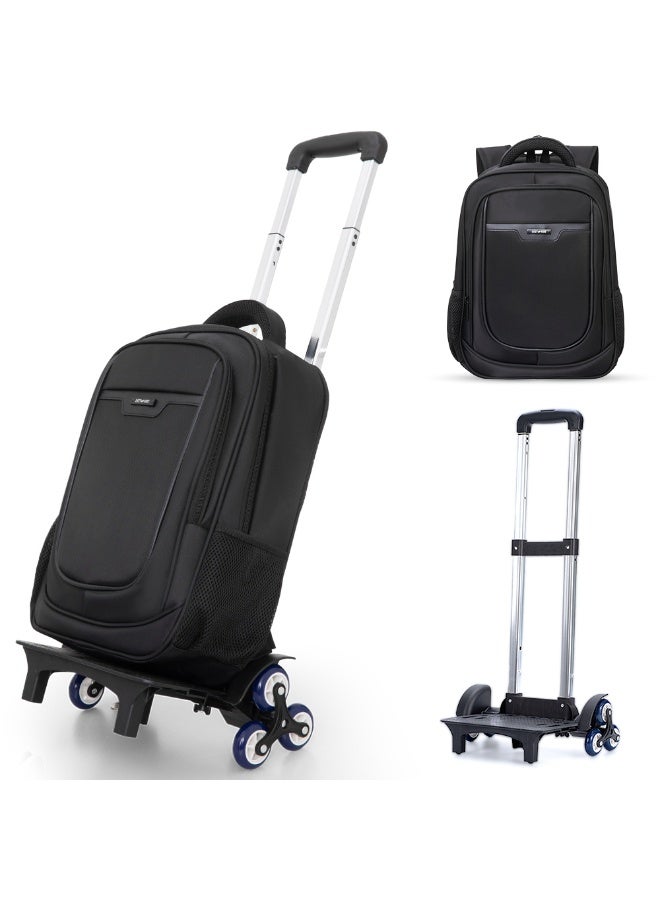 Eazy Kids 16” Backpack w/ Universal School Bag Trolley – Black - Image 1