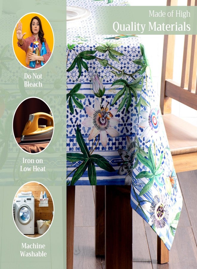 Maison d' Hermine Table Cloth Rectangle Table 100% Cotton 60 x 108 Inches Tablecloth Reusable Decorative for Dining Room, Farmhouse, Home, Party, Festive & Wedding Spring Summer - Passiflora - Image 3