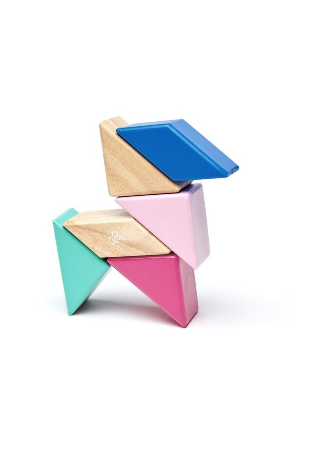Tegu 6 Piece Tegu Pocket Pouch Prism Magnetic Wooden Block Set, Blossom  - Image 3