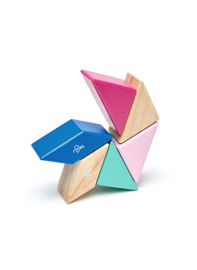 Tegu 6 Piece Tegu Pocket Pouch Prism Magnetic Wooden Block Set, Blossom  - Image 2