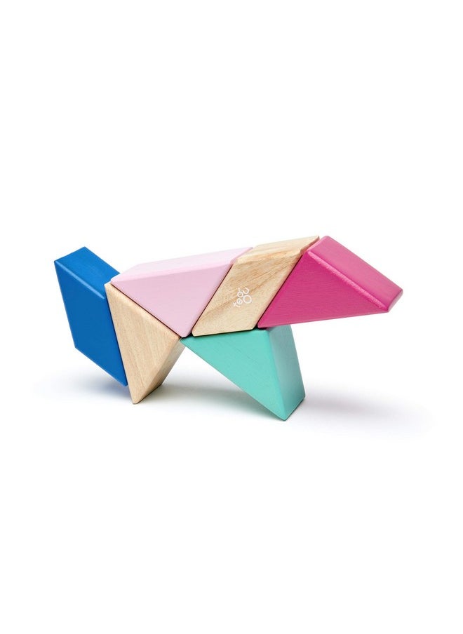 Tegu 6 Piece Tegu Pocket Pouch Prism Magnetic Wooden Block Set, Blossom  - Image 5