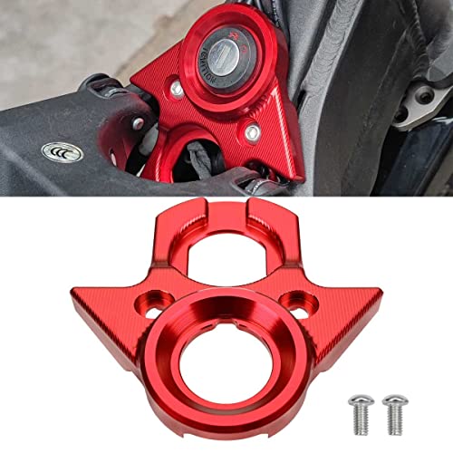 BILLFARO Motorcycle Ignition Key Switch Cover,Dirt Bike Aluminum Key Version Ignition Lock Cylinder Cover Mount Plate for Sur Ron Light Bee X/S for Segway X160/X260 (Red) - Image 1