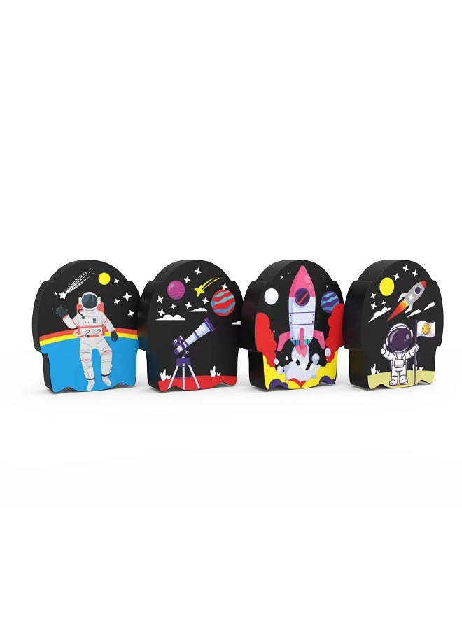 Silka Galaxy Outer Space Toy Erasers Set for School Stationery, Dust-Free Graphite Pencil Rubber Eraser, PVC-Free, Model ART.55 - Pack of 36 Pieces - Image 2