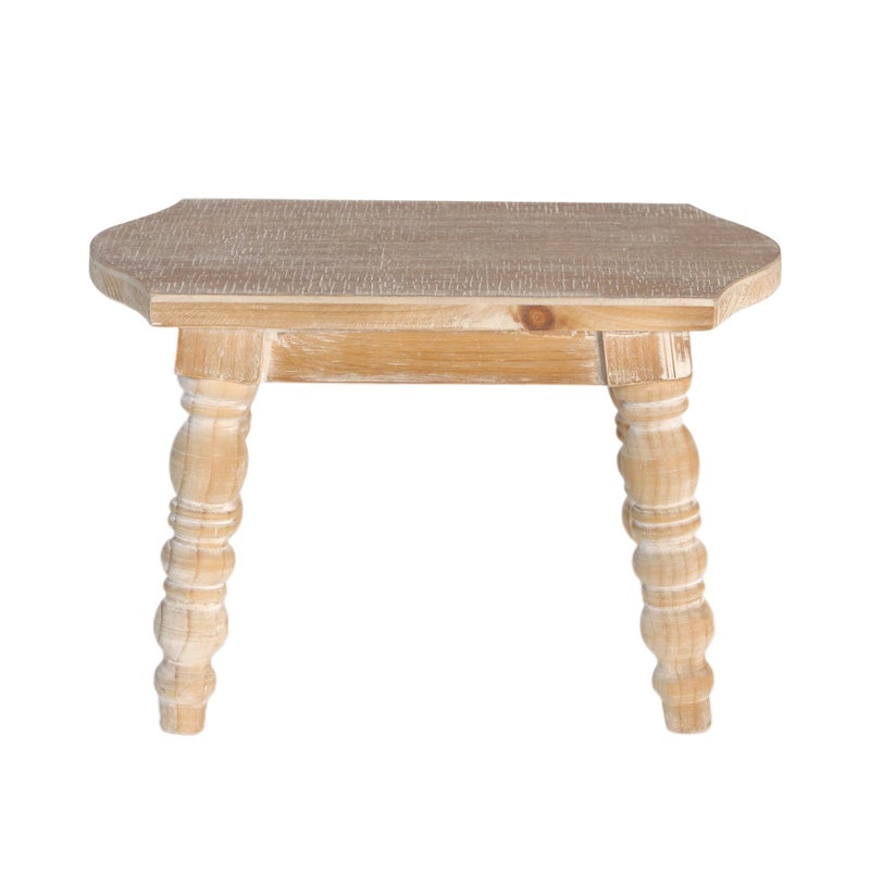 dwellington Wooden Bathroom Wood Foot Stool for Adults Kids, Bedside Step Planter Stool for Kitchen(Natural) - Image 3