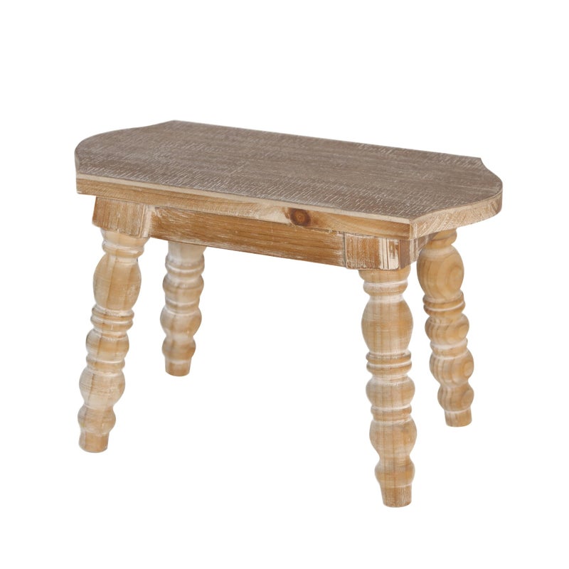 dwellington Wooden Bathroom Wood Foot Stool for Adults Kids, Bedside Step Planter Stool for Kitchen(Natural) - Image 2