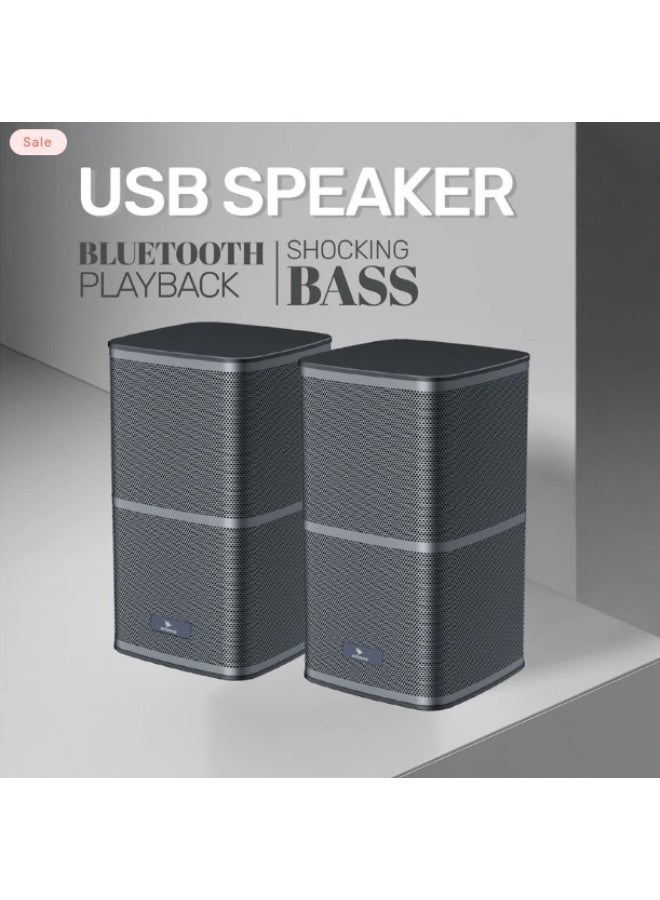 Artzone Portable Laptop/Desktop USB 2.0 Powered Multimedia Speaker with AUX Input, deep bass 3.5mm Audio Input - Image 1