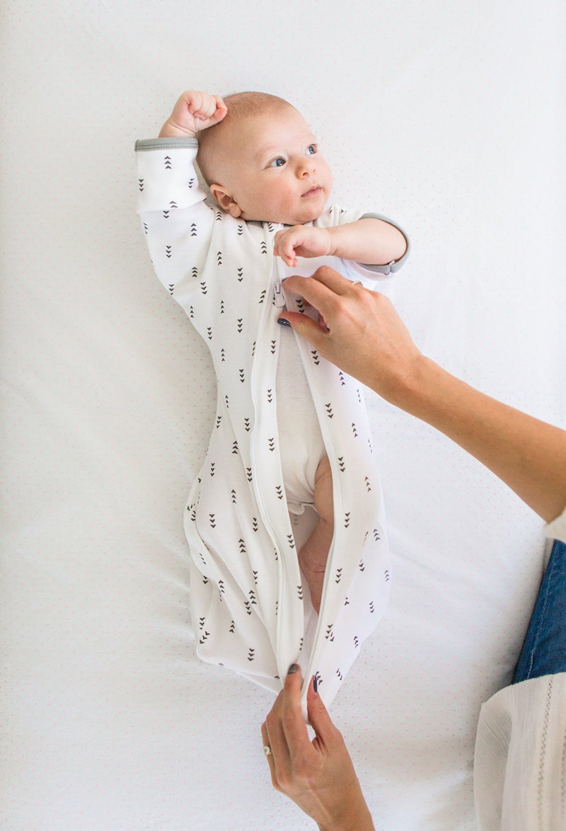 SwaddleDesigns Transitional Swaddle Sack, Arms Up Half-Length Sleeves & Mitten Cuffs, Swaddle for Newborn Transition to Baby Sleep Sack Wearable Blanket, Medium, 3-6 month, 14-21 lb, Tiny Hedgehogs - Image 2