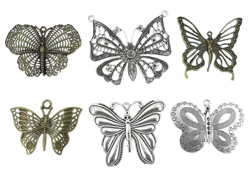 Kinteshun Assorted Butterfly Charm Pendant Connector For Diy Jewelry Making Findings(21Pcs Big Size) - Image 3