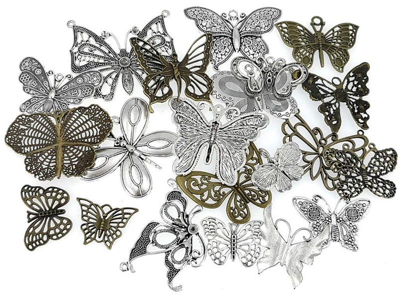 Kinteshun Assorted Butterfly Charm Pendant Connector For Diy Jewelry Making Findings(21Pcs Big Size) - Image 5
