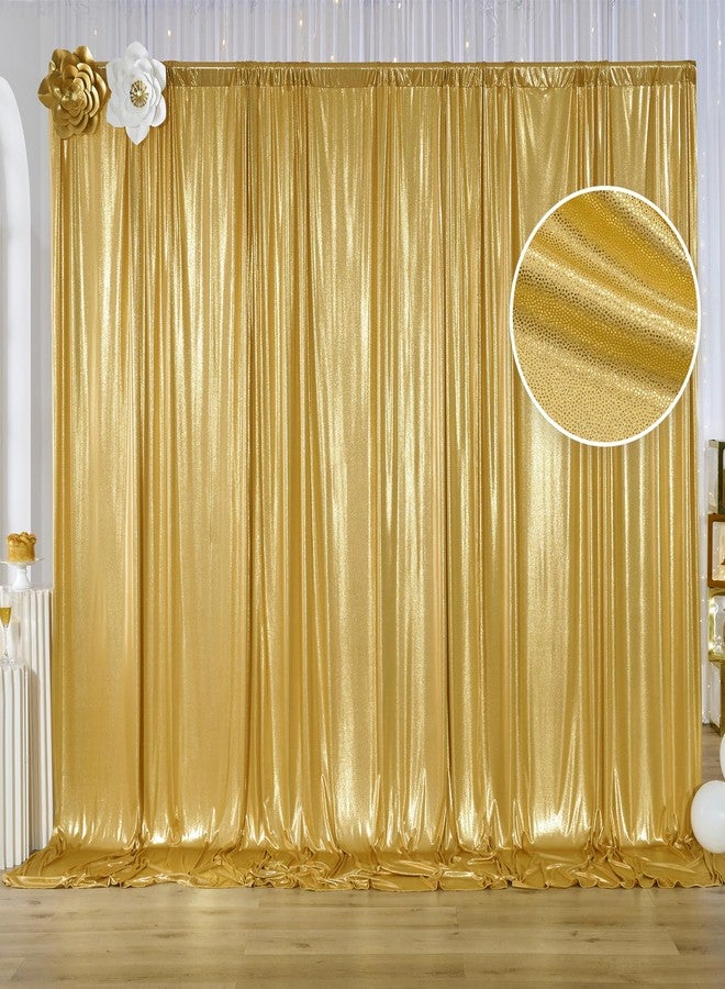 Htper 10x10 ft Gold Sequin Backdrop Curtain Panels for Parties, Wrinkle Free Glitter Photo Backdrop Drapes 2 Panels 5x10FT Shimmer Back Drop Cloth for Wedding Birthday Christmas Photography Background - Image 1