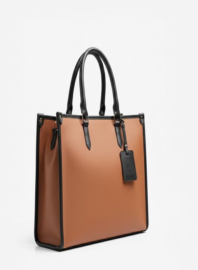 IMARS Large Vegan Leather Laptop Tote Bag for Women | Office & Travel Handbag with Padded Laptop Compartment & Adjustable Shoulder Strap - Image 4