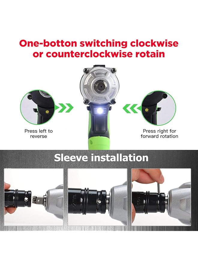 erorex Cordless Impact Wrench 1 2 Impact Gun W Battery And Charger Max Torque 320N.M 6Pcs Impact Driver Sockets Electric Impact Wrench Set W Variable Speed For Car Tires  - Image 4